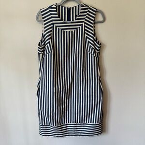 Jet Women’s Size XL/42 Navy and Beige Stripe Shift Dress